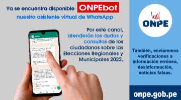 Presentan asistente virtual ONPEbot para las Elecciones 2022