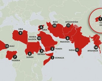 ¿Cuáles son los principales países que lamentablemente se destacan con perseguir a los cristianos?